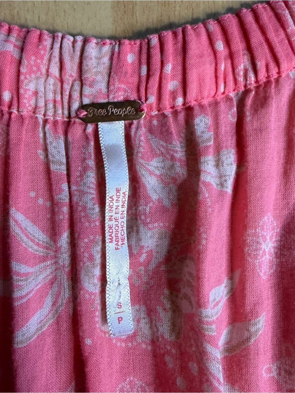 Free People Golden Hour Maxi Dress Coral Pink Floral Babydoll Beach Resort - Picture 8 of 15